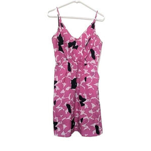 Yumi Kim Abstract Floral Print Sleeveless A Line Dress Womens Size M Pink Blue